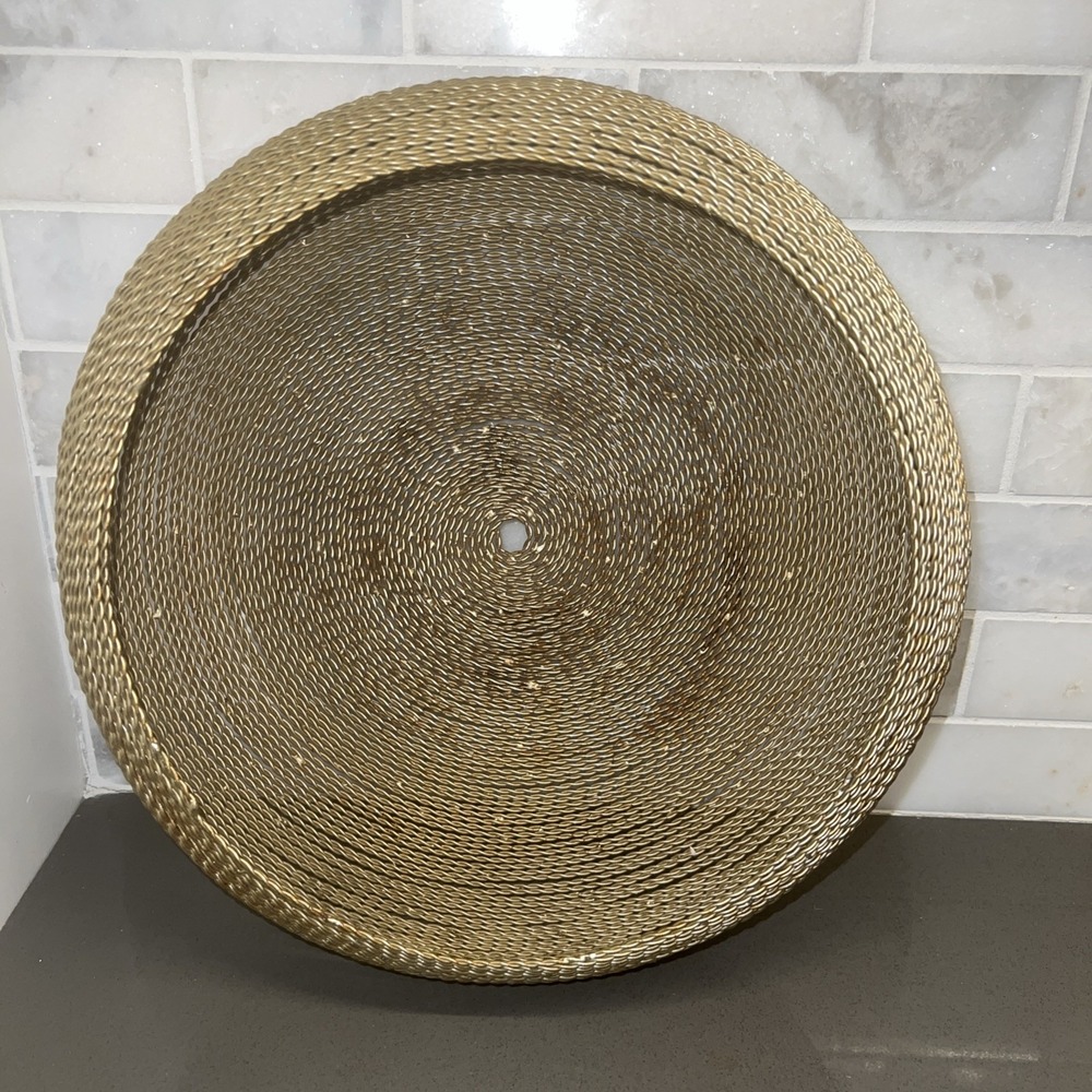BEAUTIFUL Gold Tone Metal Basket Weave 12" x 3.5"